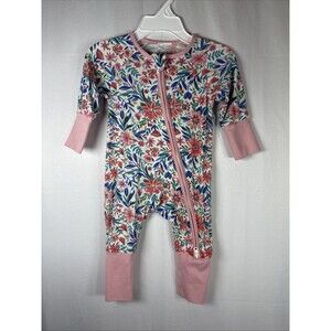 Catasy Bamboo Sleeper Pink Floral Print 0-3 M Preowned